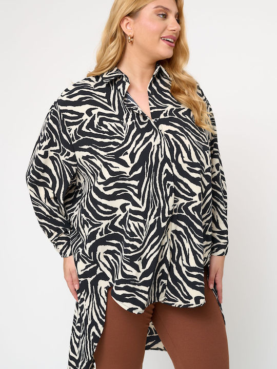 Women's Leather Long Sleeve Shirt Beige