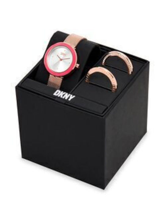 DKNY Sasha Women's Watch with Pink Metal Bracelet