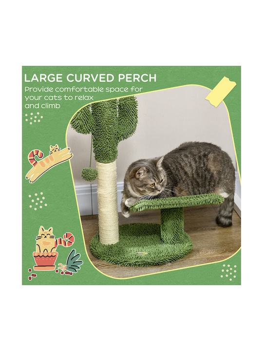 Pawhut Pisică Stâlp pentru zgâriat pisici Verde 35x31x55.5cm