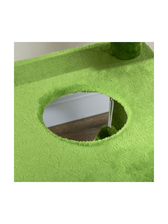 Pawhut Cats Scratching Post Cat Trees Green 49x49x142cm