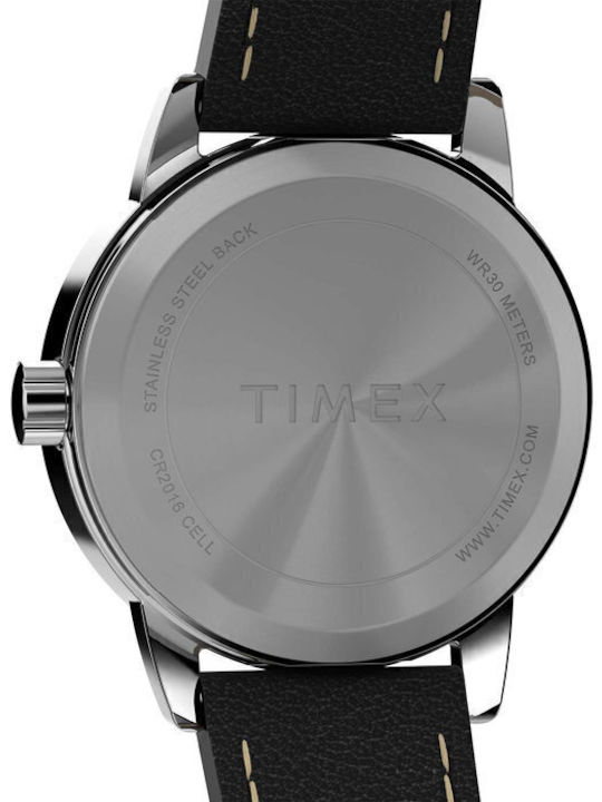 Timex Easy Reader Men's Watch 25mm Battery with Black Leather Strap