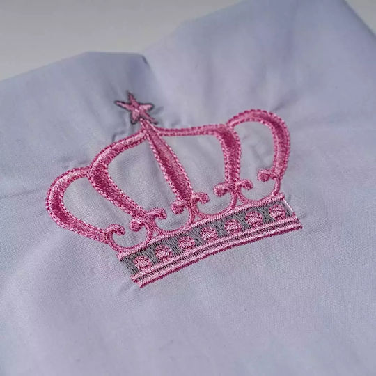 abo Σετ Βρεφικά Σεντόνια Λίκνου Βαμβακερά Queens Crown Ροζ 75x100εκ. 3τμχ