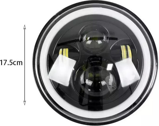 Μπροστινό Φανάρι Μοτοσυκλέτας Growpal LED 1τμχ