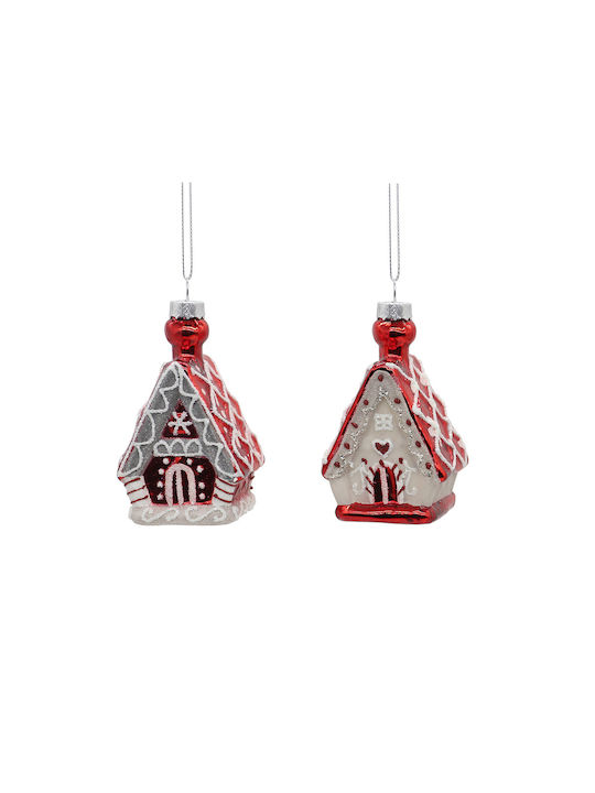 Κρεμαστό 9 Christmas Glass House Ornament White