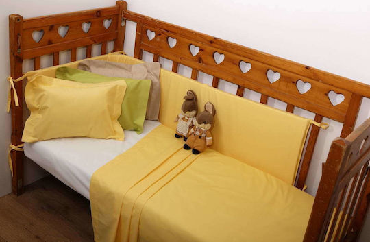 Anna Riska Prestige Комплект Бебешки Чаршафи За Количка Памучни Жълти 120x165бр 3бр