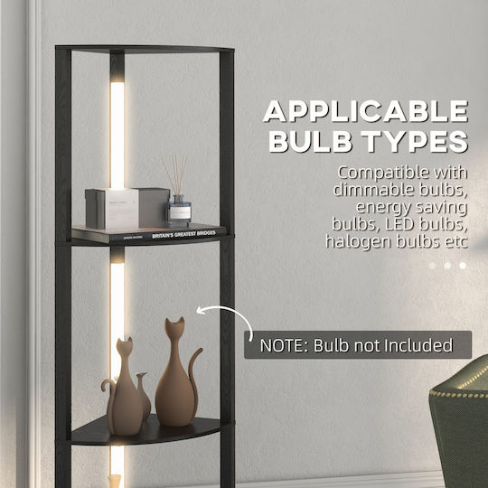 HomCom LED Floor Lamp H163.5xW41cm. Black