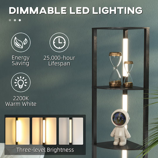 HomCom LED Floor Lamp H163.5xW41cm. Black