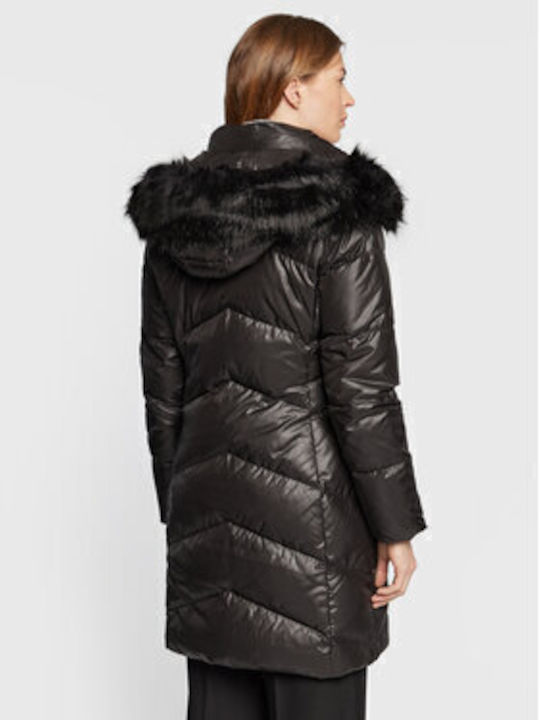 Kurz Damen Puffer Jacke für Winter Black.
