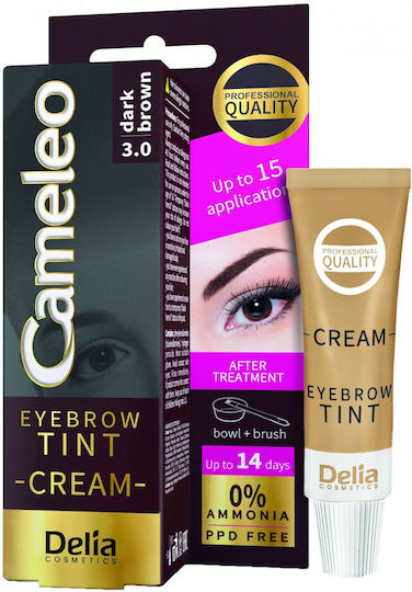 Delia Cosmetics Cameleo Βαφή Χέννα για Φρύδια 3.0 Dark Brown