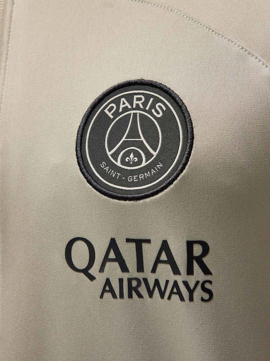 Paris Saint-germain Strike Ποδοσφαιρικό Παντελόνι Φόρμας Dri-Fit Γυαλιστερό με Λάστιχο Stone / Black