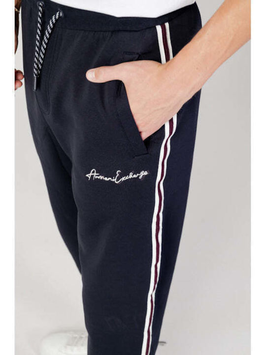 Armani Exchange Men's Sweatpants with Rubber Blue