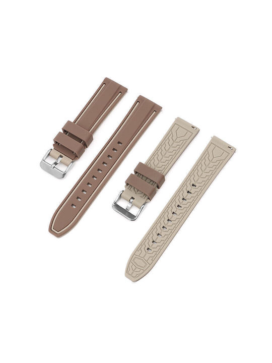 Rubber Strap Brown 22mm