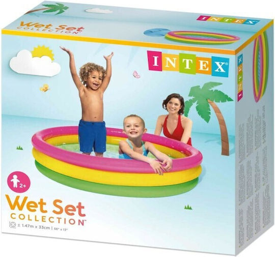 Intex Sunset Παιδική Στρογγυλή Πισίνα PVC Φουσκωτή 147x33εκ.