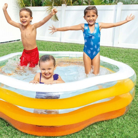 Intex Dreptunghiulară Piscină PVC Gonflabilă 185x180x53buc Portocalie 3buc
