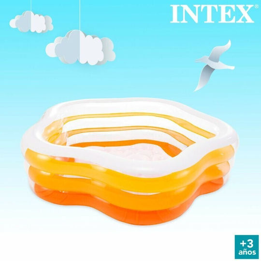 Intex Dreptunghiulară Piscină PVC Gonflabilă 185x180x53buc Portocalie 3buc