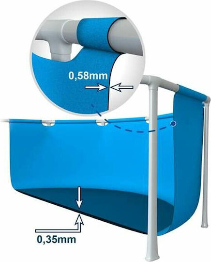 Colorbaby Скръгъл Басейн PVC 12706л с Метална Рамка 427x107см Сив