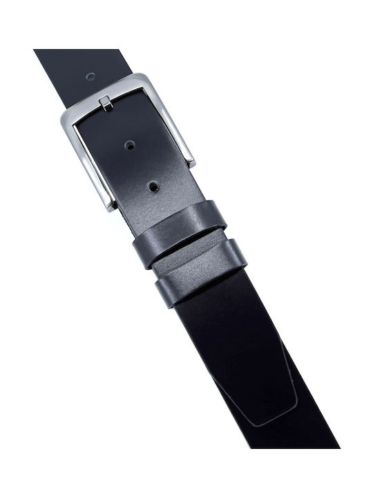 Wide Men's Belt Leather Black