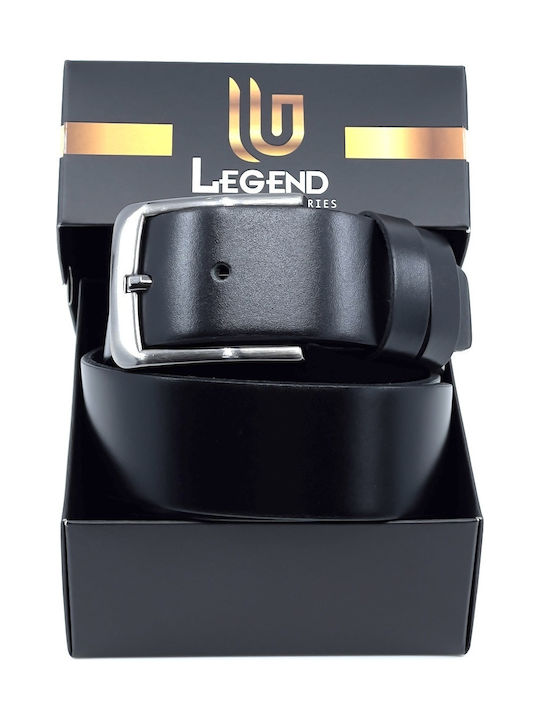 Wide Men's Belt Leather Black