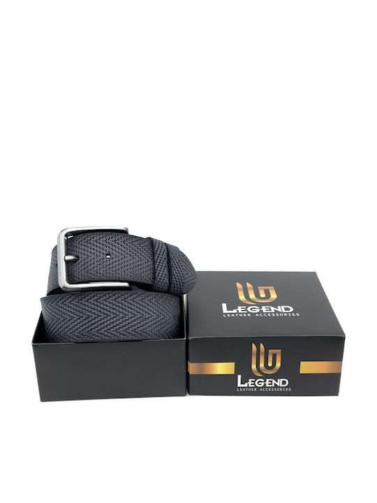 Wide Men's Belt Leather Blue