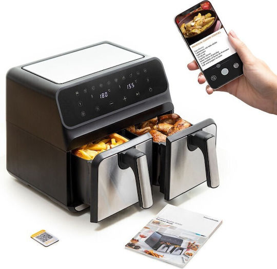 InnovaGoods Fryinn Double 8000 Friteuză cu aer 8lt Negru