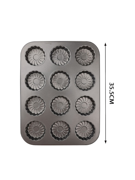 Tpster Formă de Patiserie pentru Cupcakes/Muffins din Aluminiu 12 Locuri 1buc