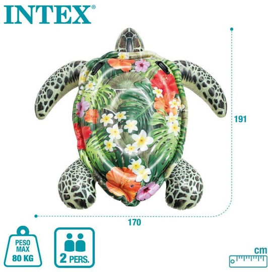 Intex Φουσκωτό Ride On Θαλάσσης Χελώνα Πράσινο 191cm 4τμχ