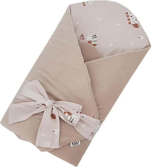 Ekokids Babydecken Wickeltücher für Kinderzimmer Beige Bienen 75x75cm