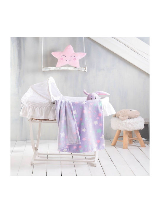 Rythmos Κουβέρτα Κούνιας Starday Fleece Λιλά Lila 110x140εκ.
