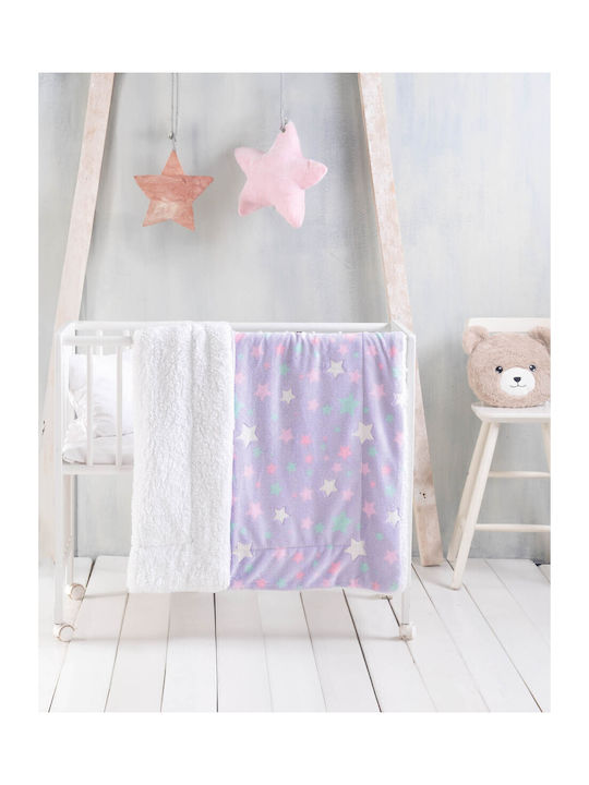 Rythmos Κουβέρτα Κούνιας Starday Fleece Λιλά Lila 110x140εκ.