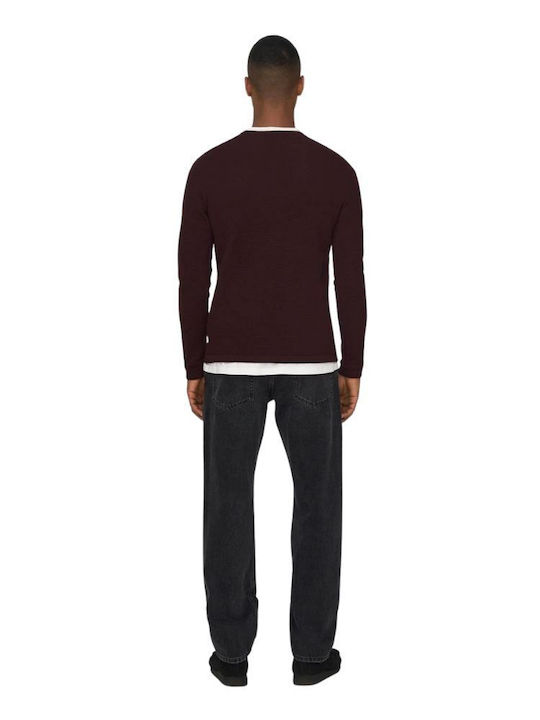 Only & Sons Men's Long Sleeve Sweater Fudge