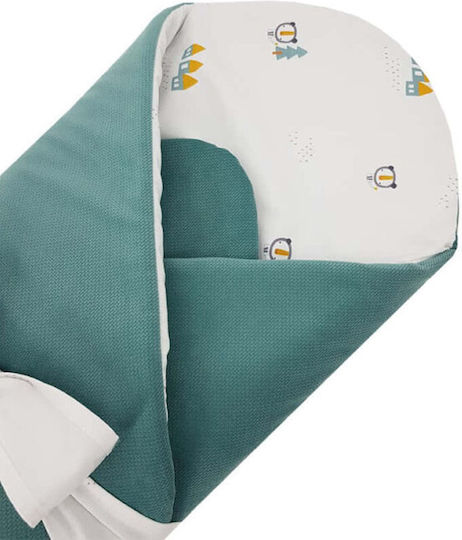 Ekokids Blanket Nursery Swaddling Blankets Mint Houses Velvet Green 75x75cm