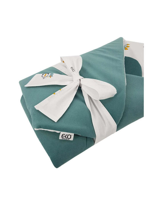 Ekokids Pătură Pepinieră Swaddling pături Mint Houses Catifea Verde 75x75cm