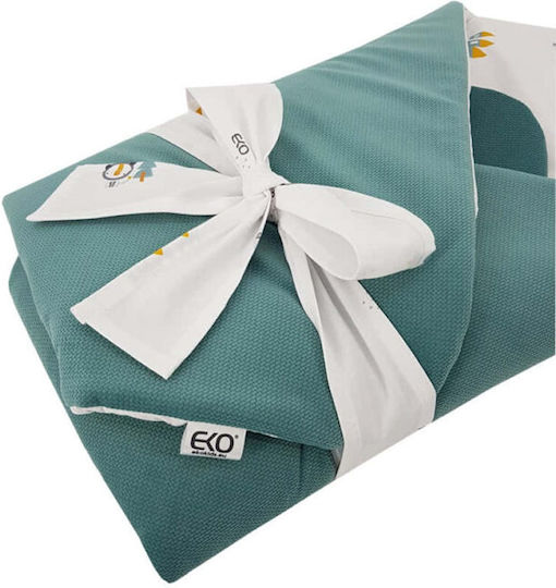 Ekokids Blanket Nursery Swaddling Blankets Mint Houses Velvet Green 75x75cm