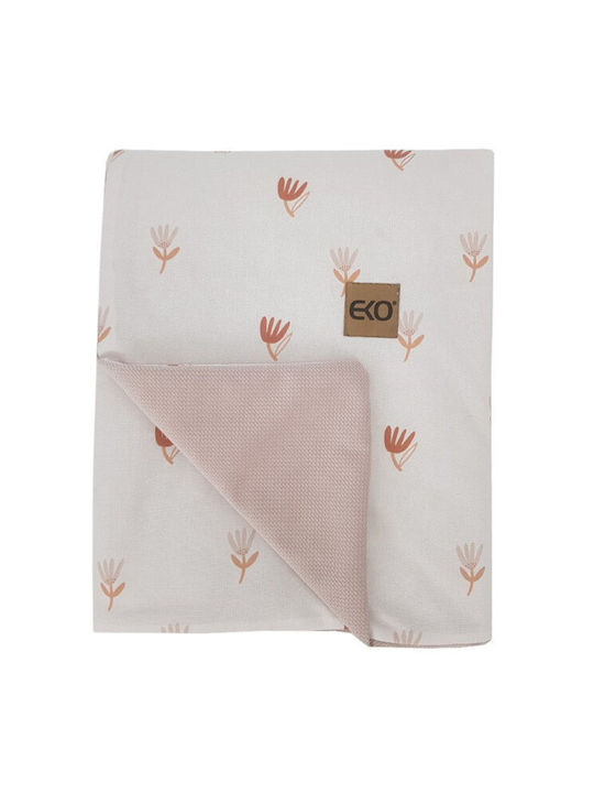 Ekokids Nursery Swaddling Blanket Pink Meadow 100x80cm
