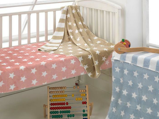 Morven Decke Wickeltücher für Kinderzimmer Stars Vlies Rosa 80x110cm