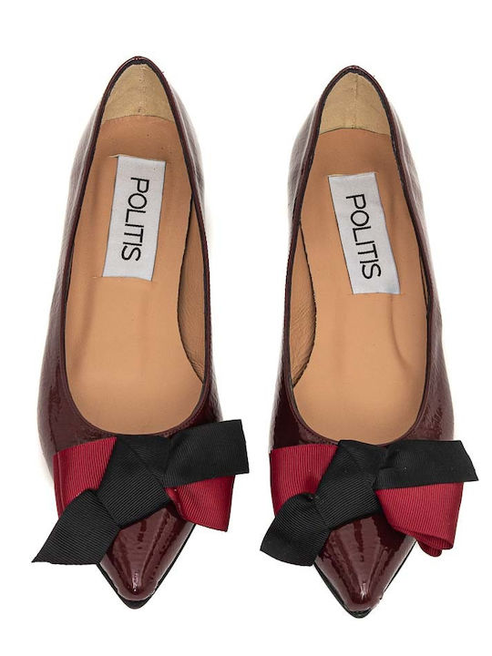 Anatomic Patent Leather Pointy Ballerinas Burgundy