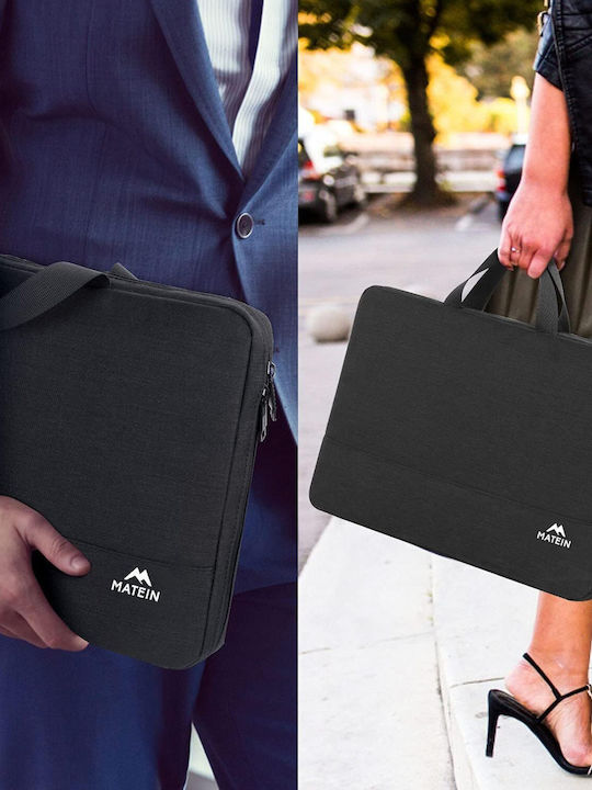Matein Τσάντα Ώμου / Χειρός για Laptop 15" σε Μαύρο χρώμα 1025