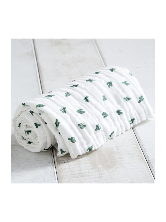 Nima Muslin Swaddle Blanket Boo White 110x150cm