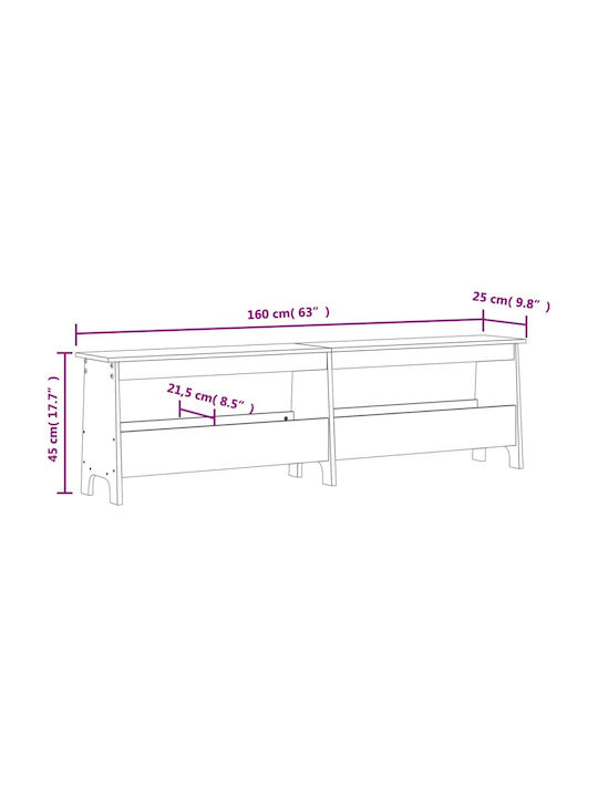 Entry Furniture with Shoe Rack & Bench 160x28x45cm