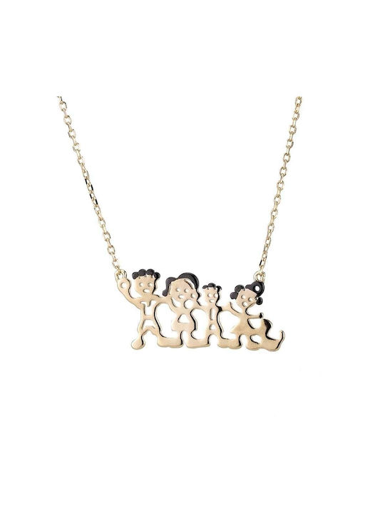 Goldsmith Necklace Family from Pink Gold Plated Silver