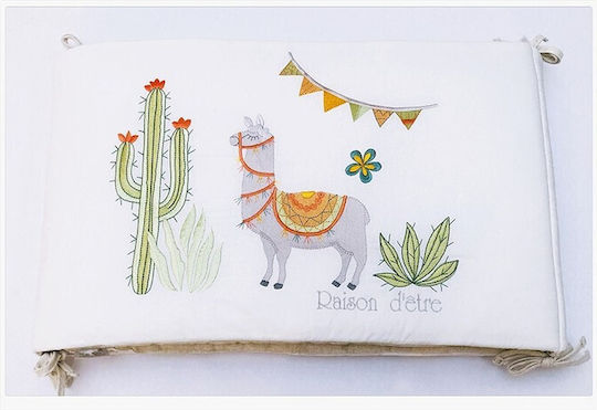 Raison D' Etre Hello Lama Crib Bumpers Classic Inside Orange 45x210cm