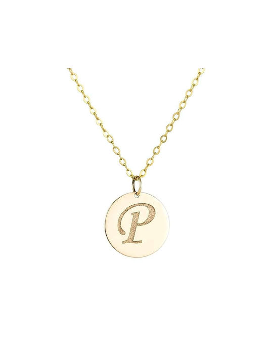 Goldsmith Necklace from Rose Gold 9 K with Letter Option