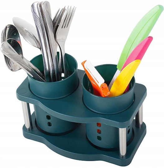 Suport De Scurgere Pentru Tacâmuri Din Plastic Verde 19x9.5x10cm
