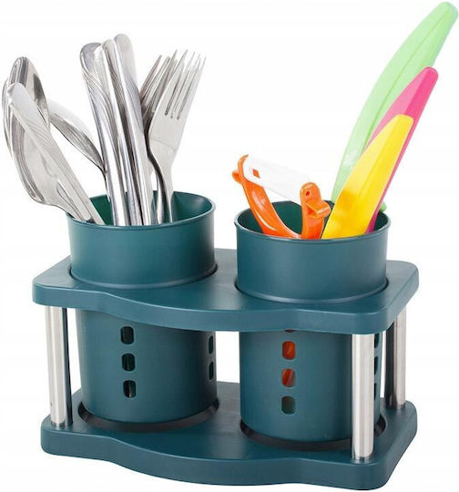 Suport De Scurgere Pentru Tacâmuri Din Plastic Verde 19x9.5x10cm