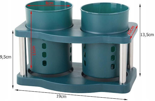 Suport De Scurgere Pentru Tacâmuri Din Plastic Verde 19x9.5x10cm