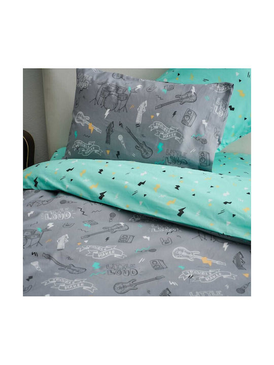 Vesta Home Kids Sheets Set Single Cotton Grey 170x260cm 3 Pieces