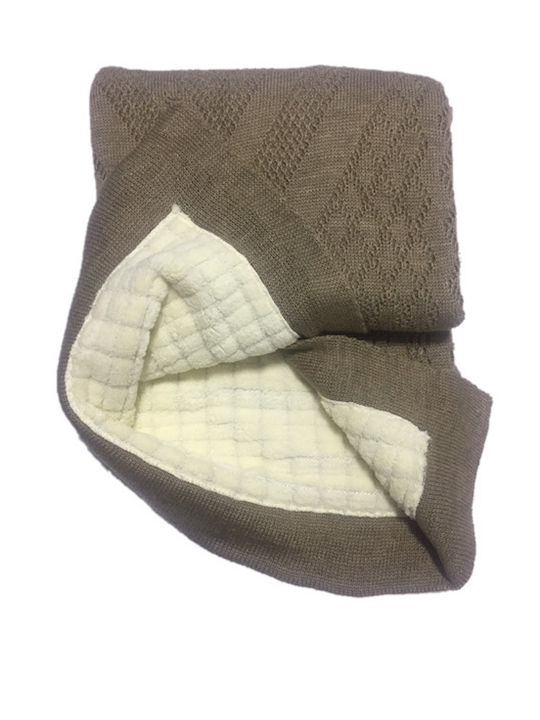 Одеяло Детски пелени за пелени Кафяв L.Brown 100x100см.