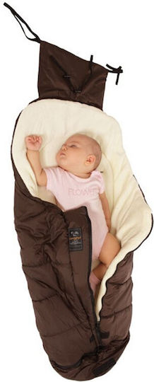 Cangaroo Fluffy Ποδόσακος Καροτσιού Καφέ με Fleece Επένδυση 97x45εκ.