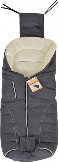 Cangaroo Snuggle Stroller Footmuff Waterproof Black with Fleece Lining 90x42cm