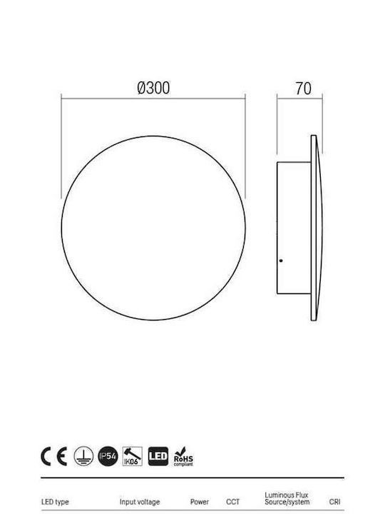 Redo Group Επιτοίχιο Εξωτερικό Φωτιστικό LED 24W 3000K Redo Group Επιτοίχιο Εξωτερικό Φωτιστικό LED 24W 3000K